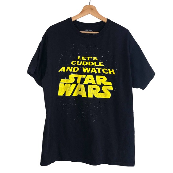 Star Wars Other - Star Wars black yellow graphic "Let's cuddle and watch Star Wars" T size large